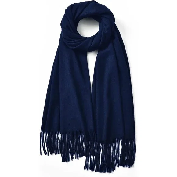 Women's Blue Winter Scarf Classic Pashmina Shawls and Wraps Cashmere Scarves - Picture 7 of 7